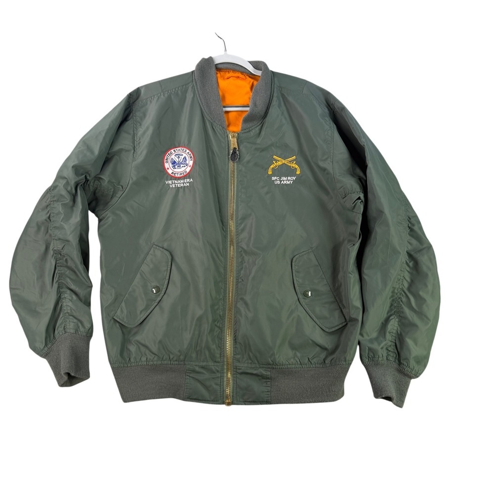 Rothco MA-1 Flight Jacket Men XL Green Vietnam Veteran US Army Bomber 9988